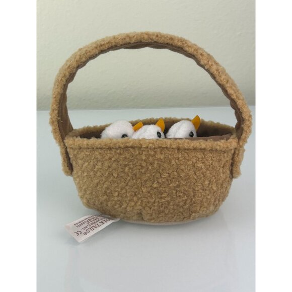 Folktails Folkmanis 3 Ducklings in a Basket Finger Puppet Furry Folk Toy Cute - Picture 6 of 10